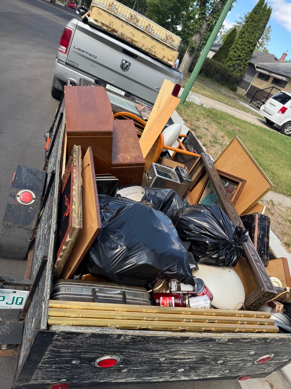 Trailer loaded with a full house cleanout in Regina